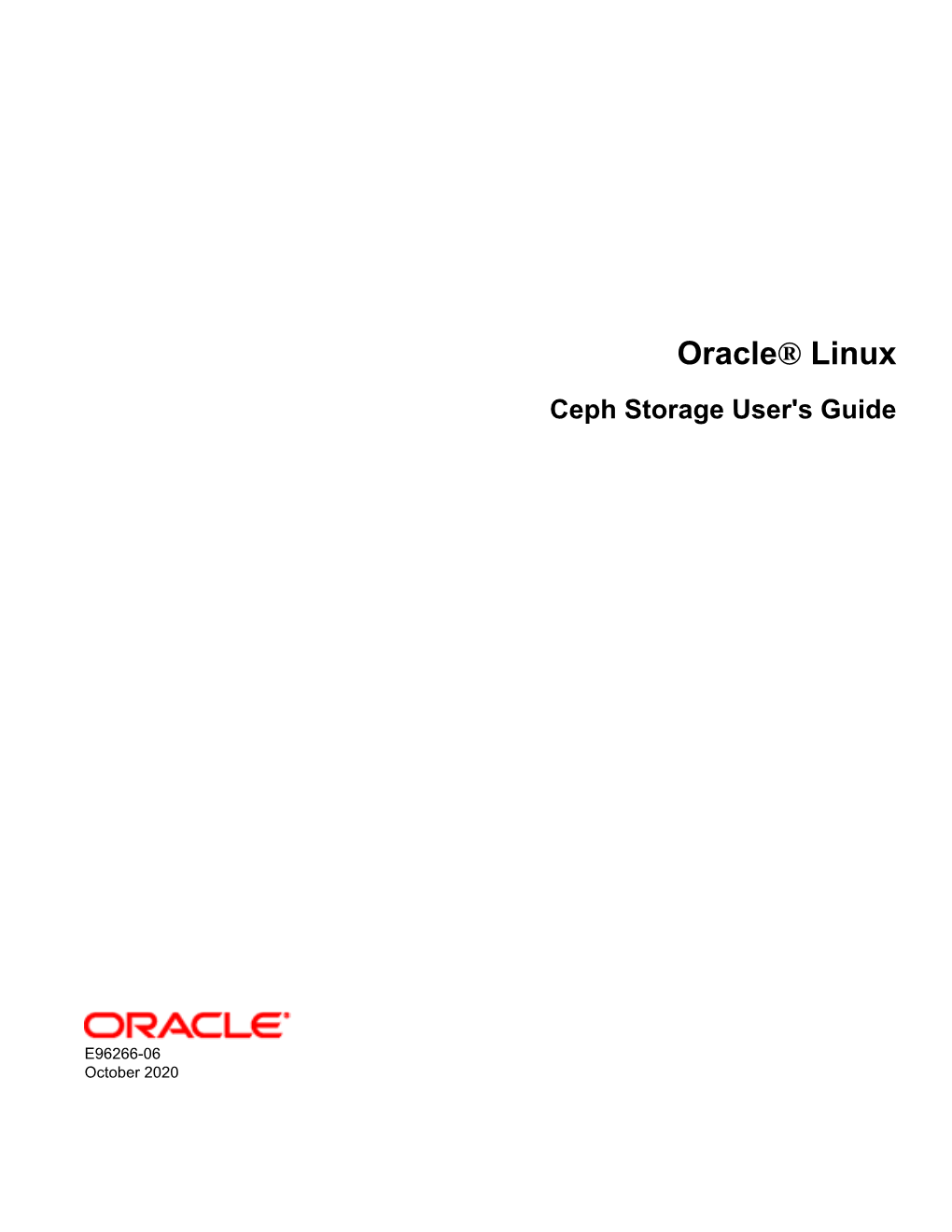 Oracle® Linux Ceph Storage User's Guide