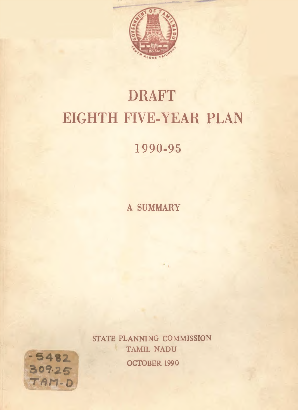 Draft Eighth Five-Year Plan 1990-95