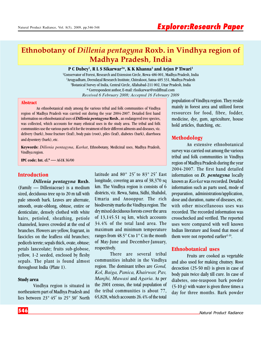 Explorer:Research Paper Ethnobotany of Dillenia Pentagyna