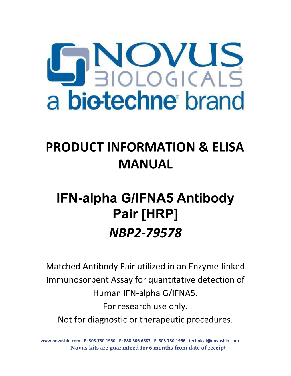 IFN-Alpha G/IFNA5 Antibody Pair [HRP] NBP2-79578