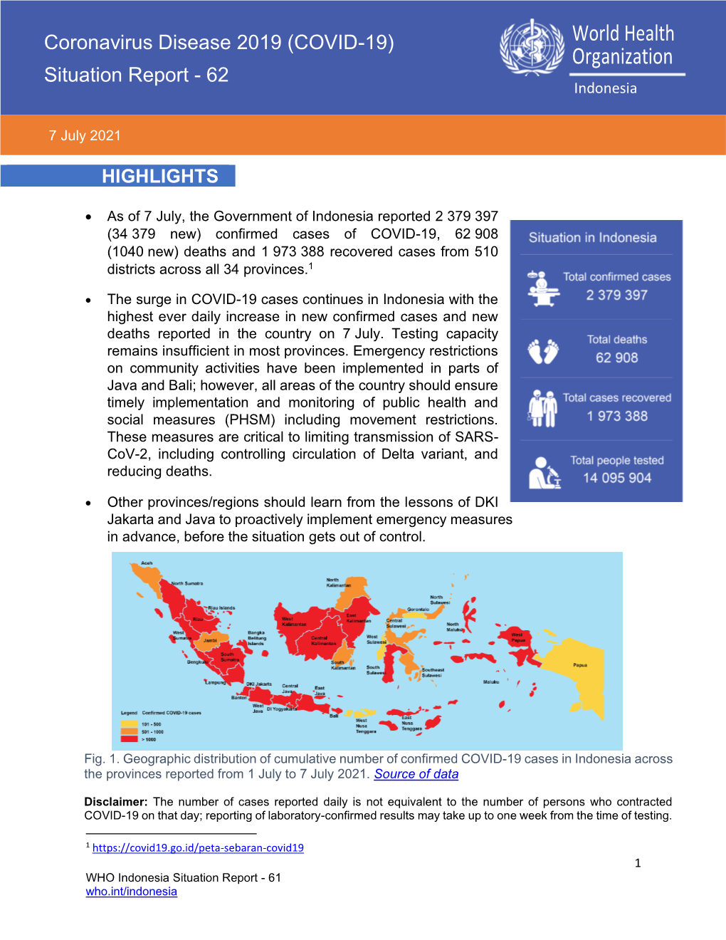 (COVID-19) Situation Report