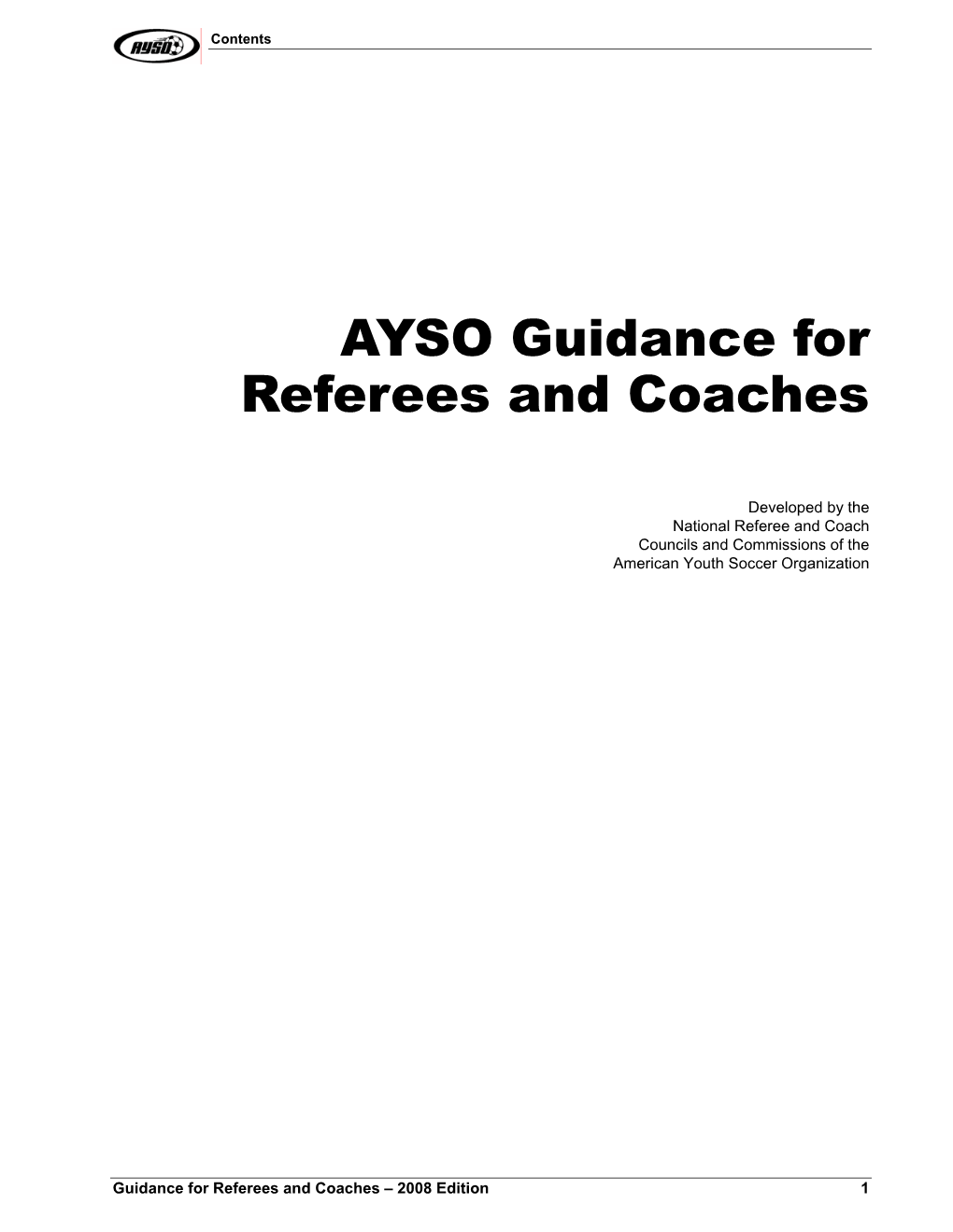 AYSO Guidance for Referees and Coaches