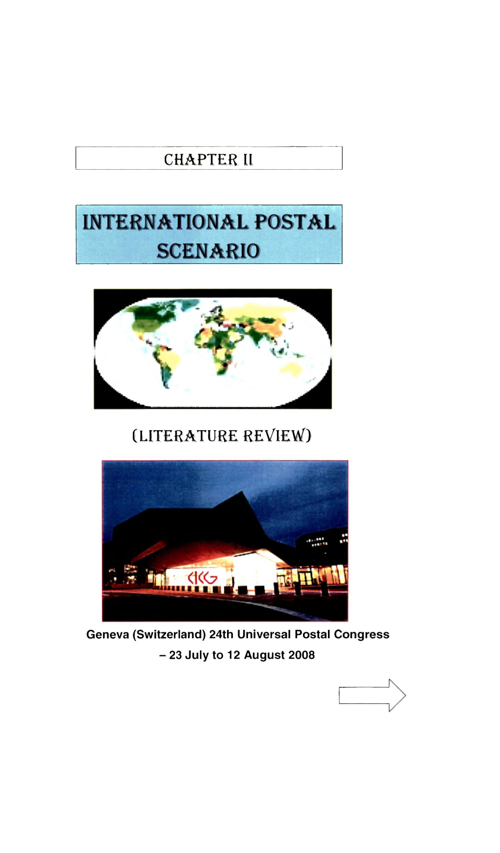 C H a P T E R II Geneva (Switzerland) 24Th Universal Postal Congress