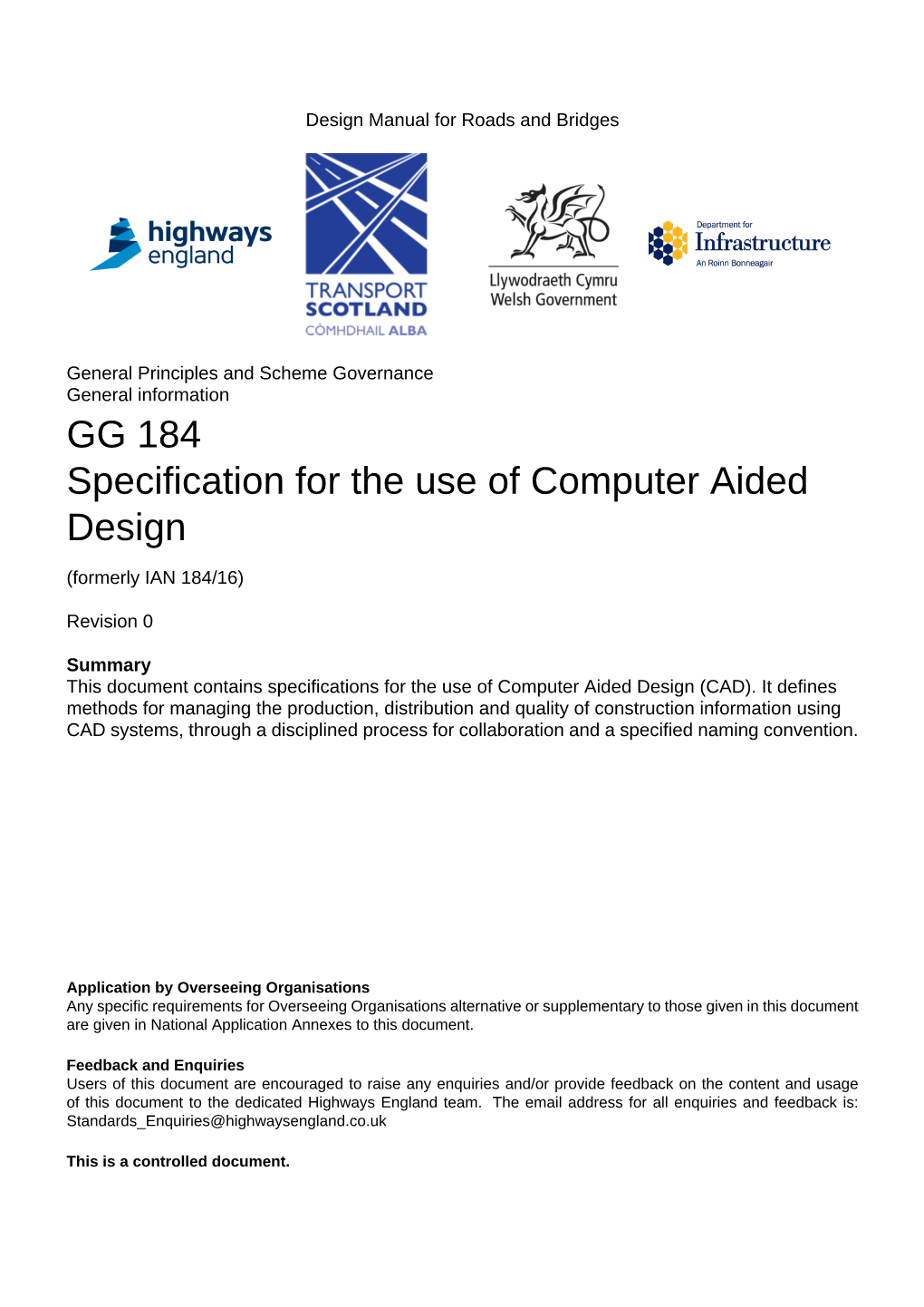 GG 184 Specification for the Use of Computer Aided Design