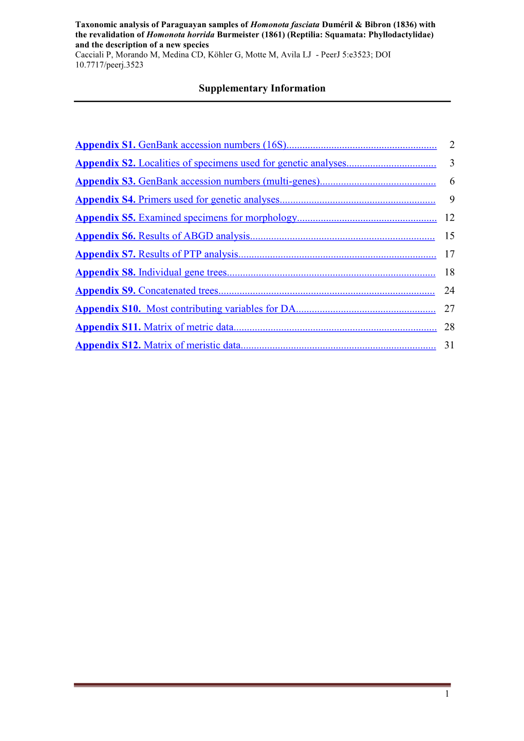 Supplementary Information Appendix S1. Genbank Accession Numbers