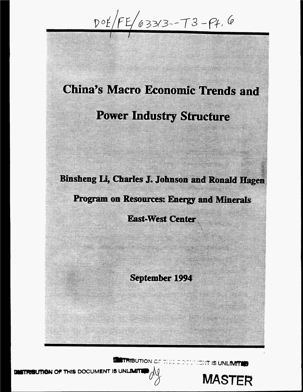 Table 31. Projections of Electricity Generating Capacity in China, 1994-2010 Table 32