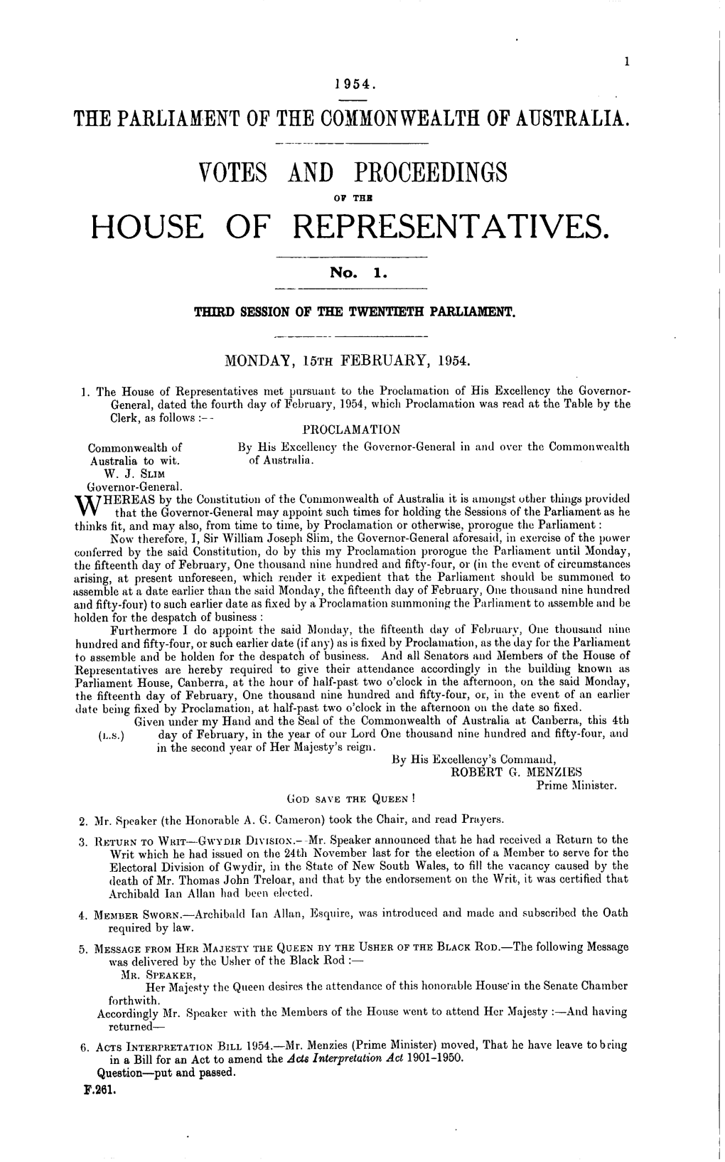 House of Representatives