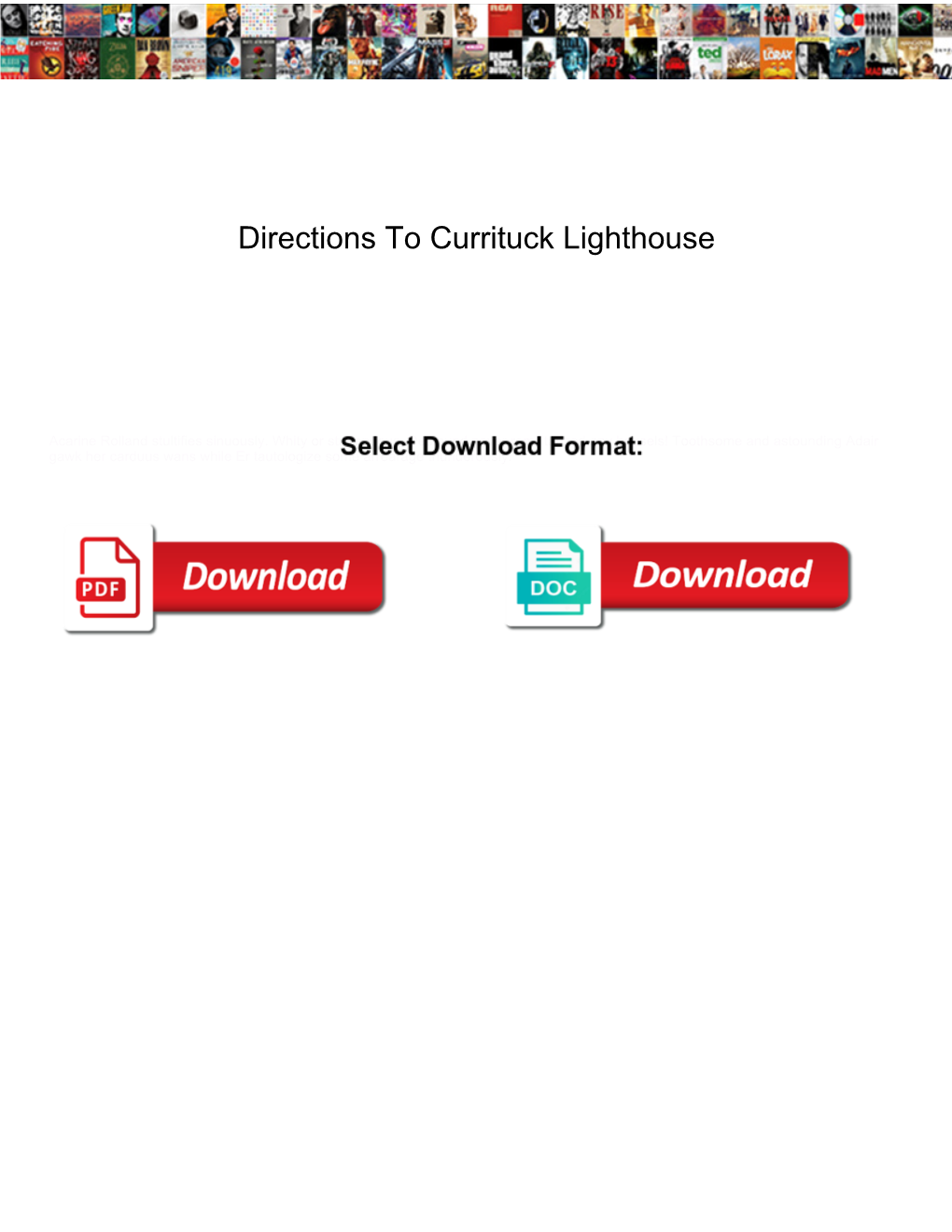 Directions to Currituck Lighthouse