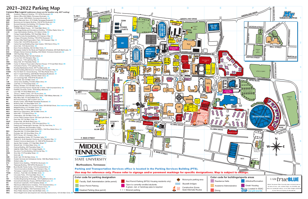 2021–2022 Parking Map RUTHERFORD BLVD