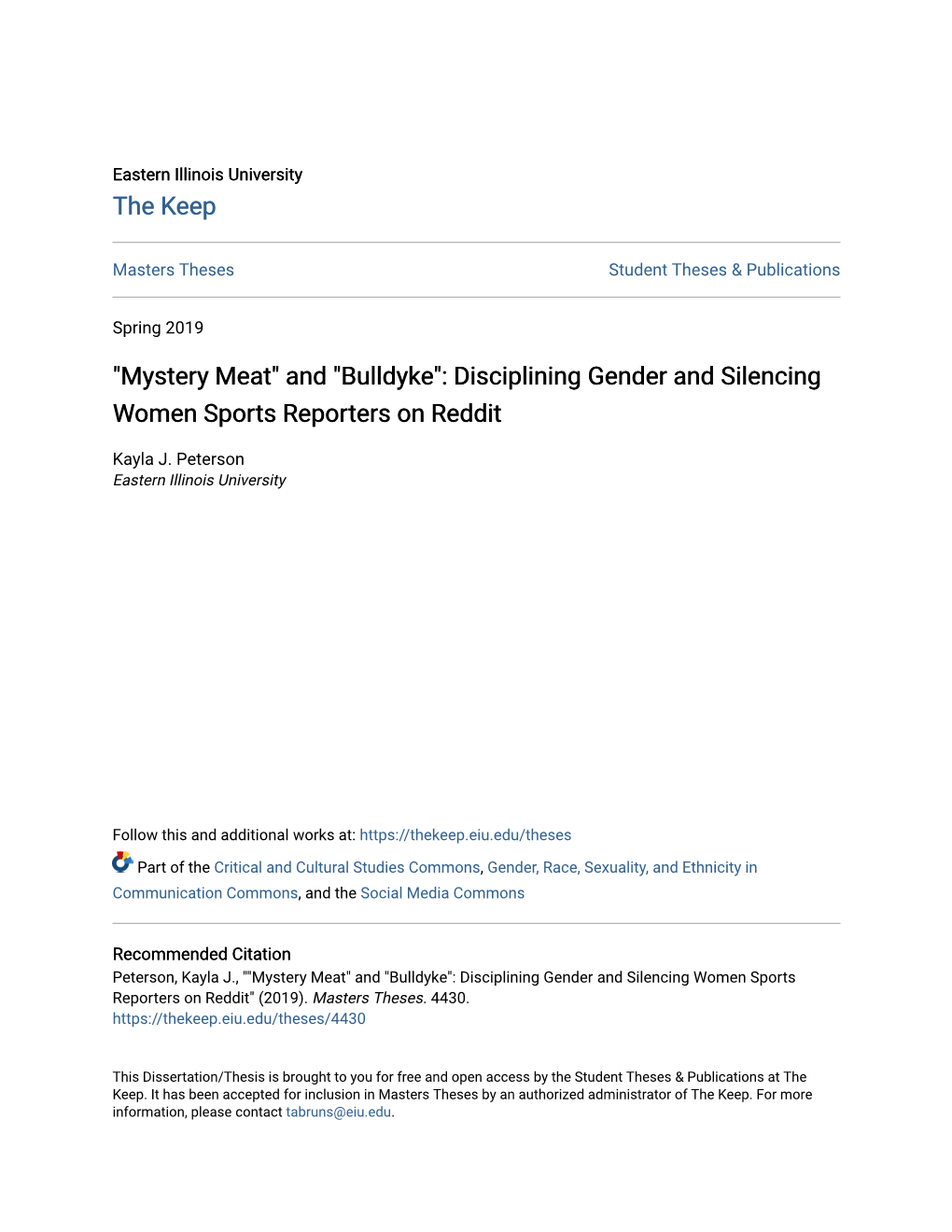 Disciplining Gender and Silencing Women Sports Reporters on Reddit