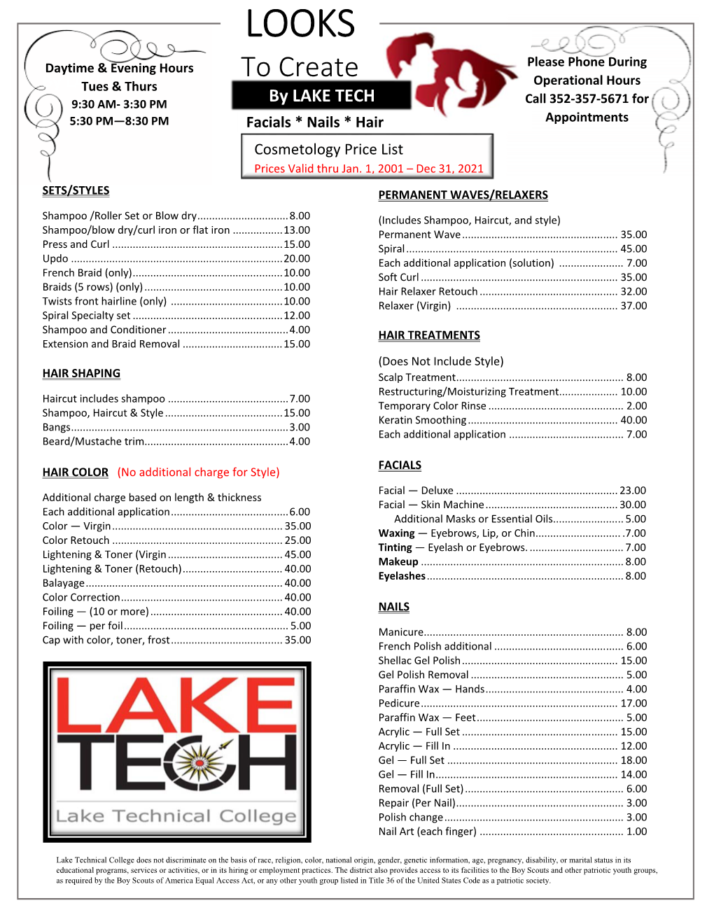 Cosmetology-Price-List-123121.Pdf