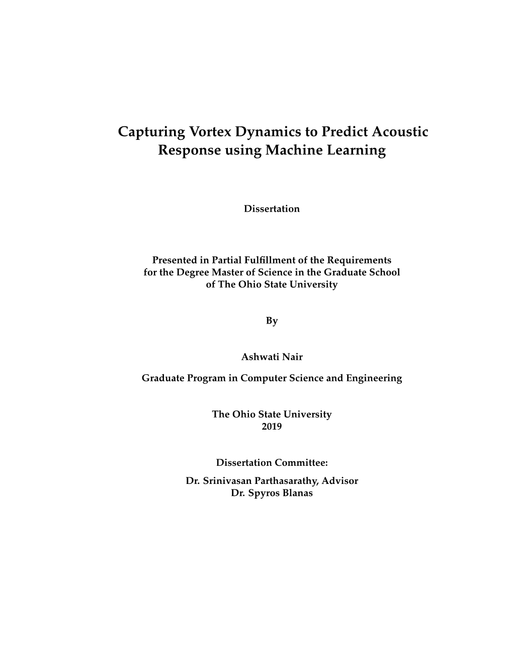 Capturing Vortex Dynamics to Predict Acoustic Response Using Machine Learning