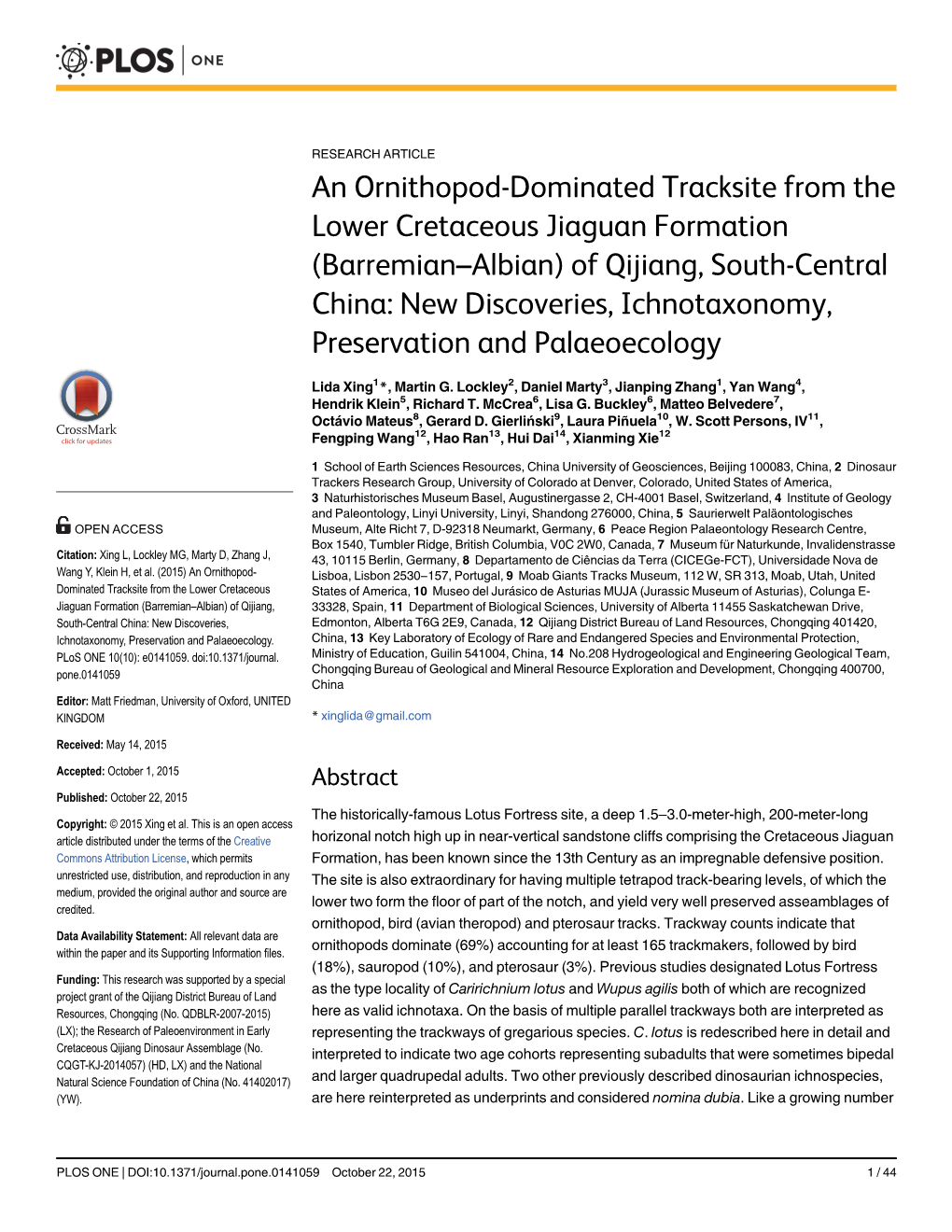 An Ornithopod-Dominated Tracksite from the Lower