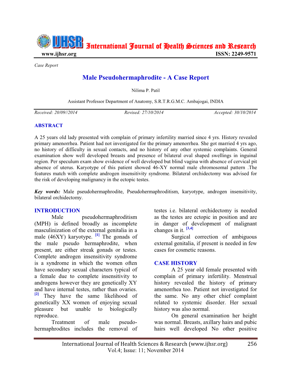 Male Pseudohermaphrodite-A Case Report