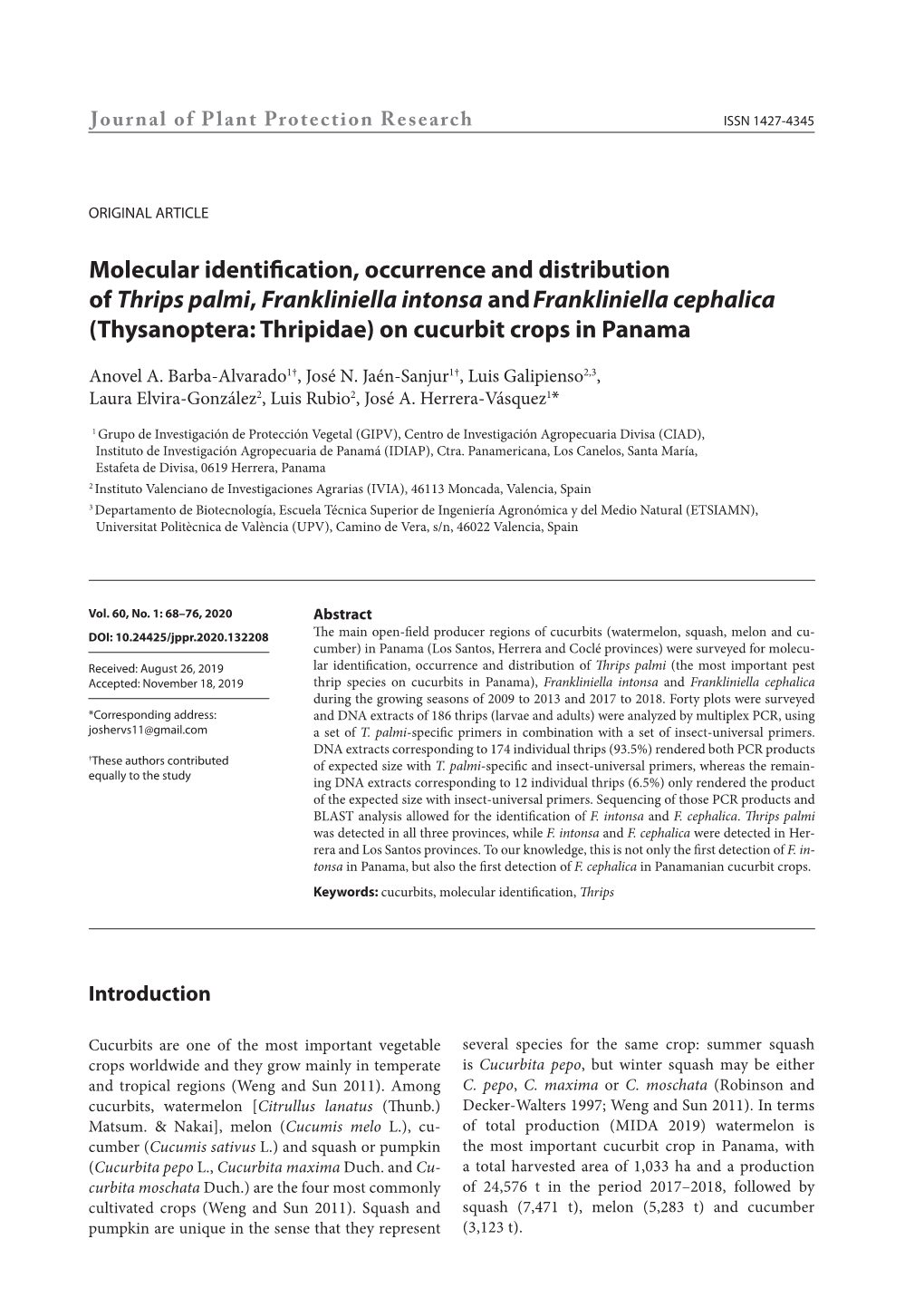 Molecular Identification, Occurrence