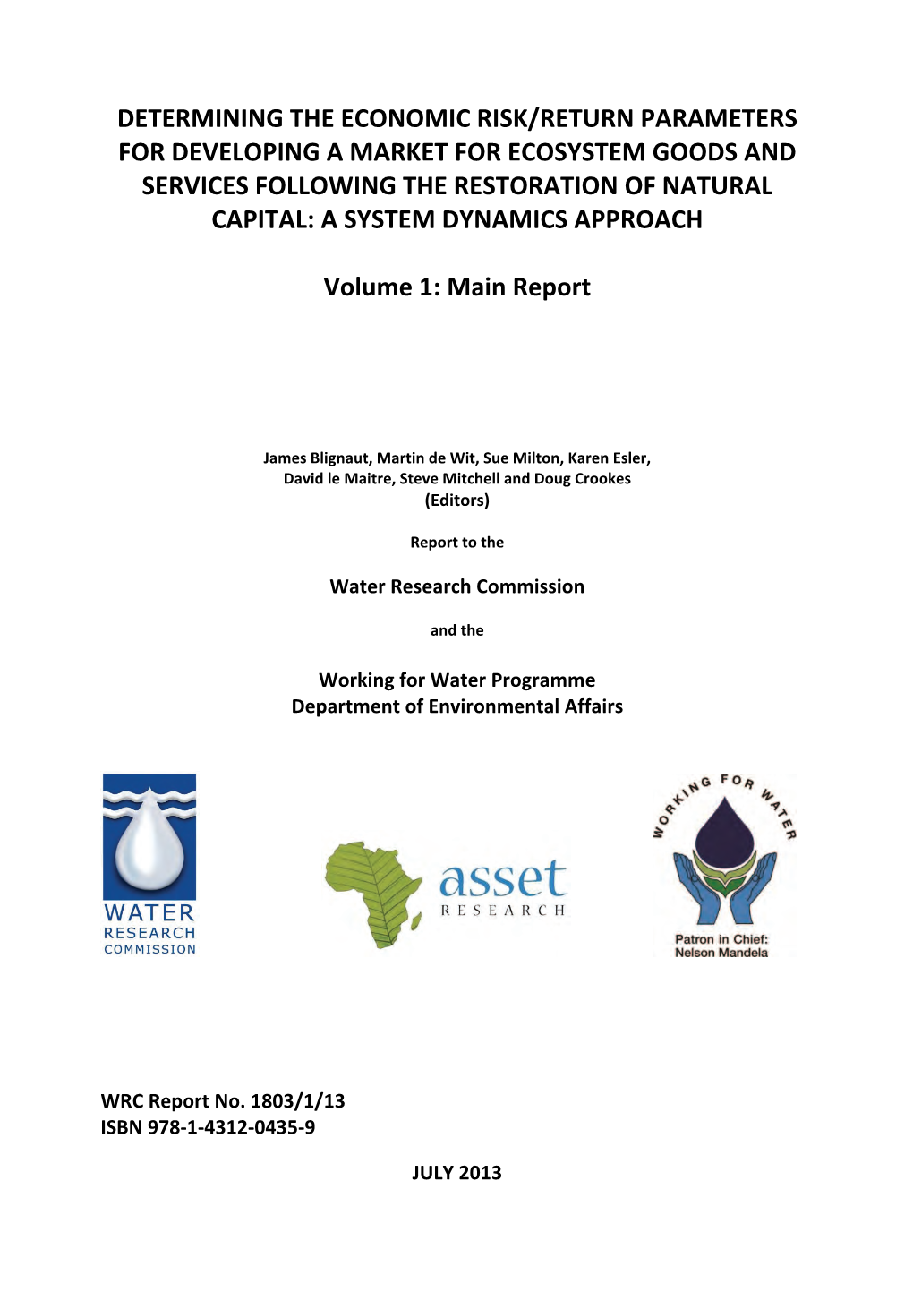 Determining the Economic Risk/Return Parameters