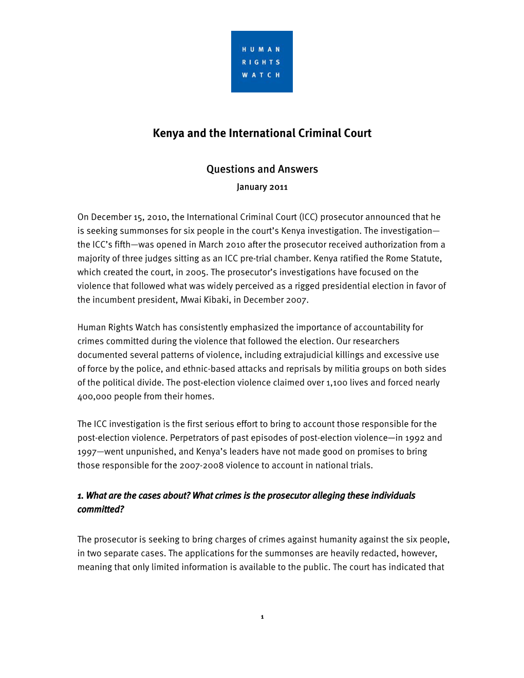 Kenya and the International Criminal Court