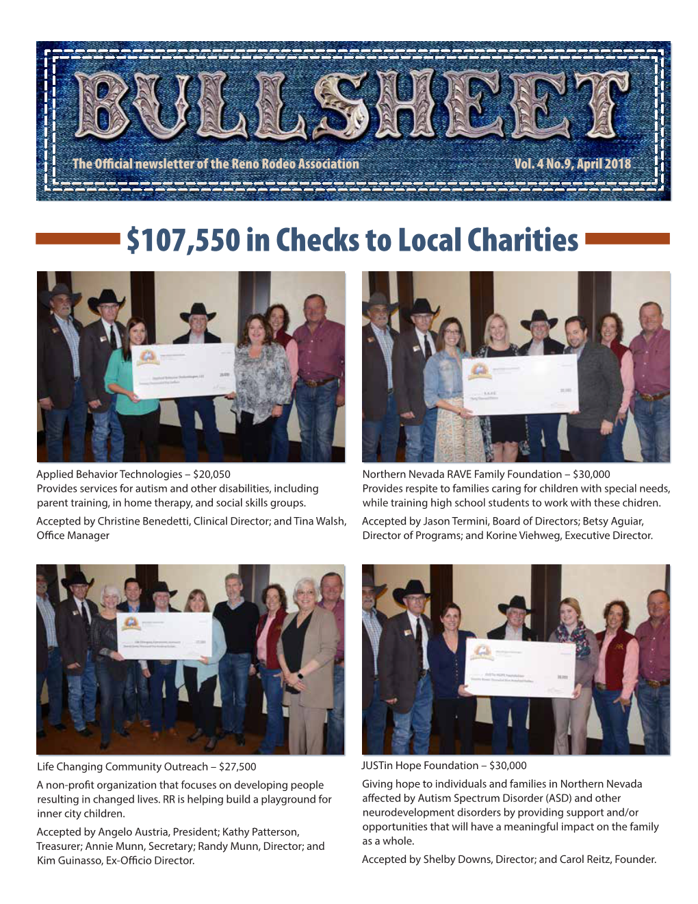 $107,550 in Checks to Local Charities