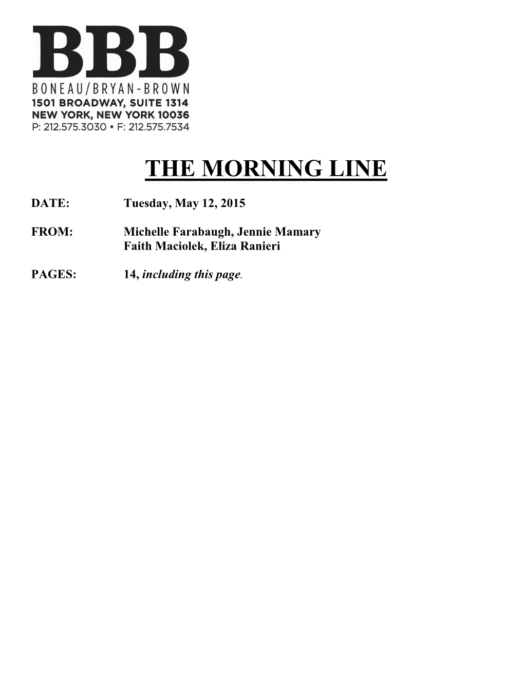 The Morning Line