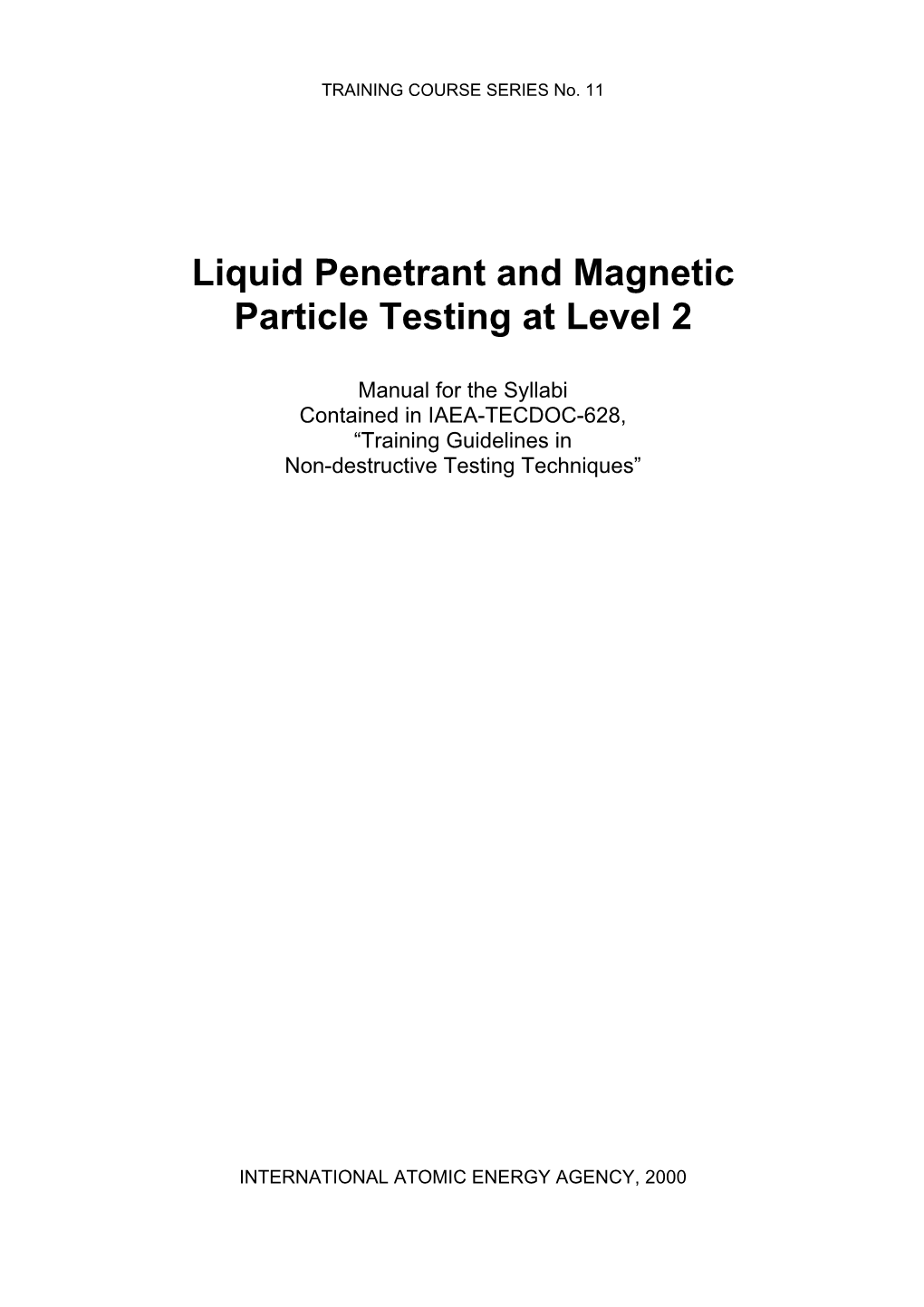 Liquid Penetrant and Magnetic Particle Testing at Level 2