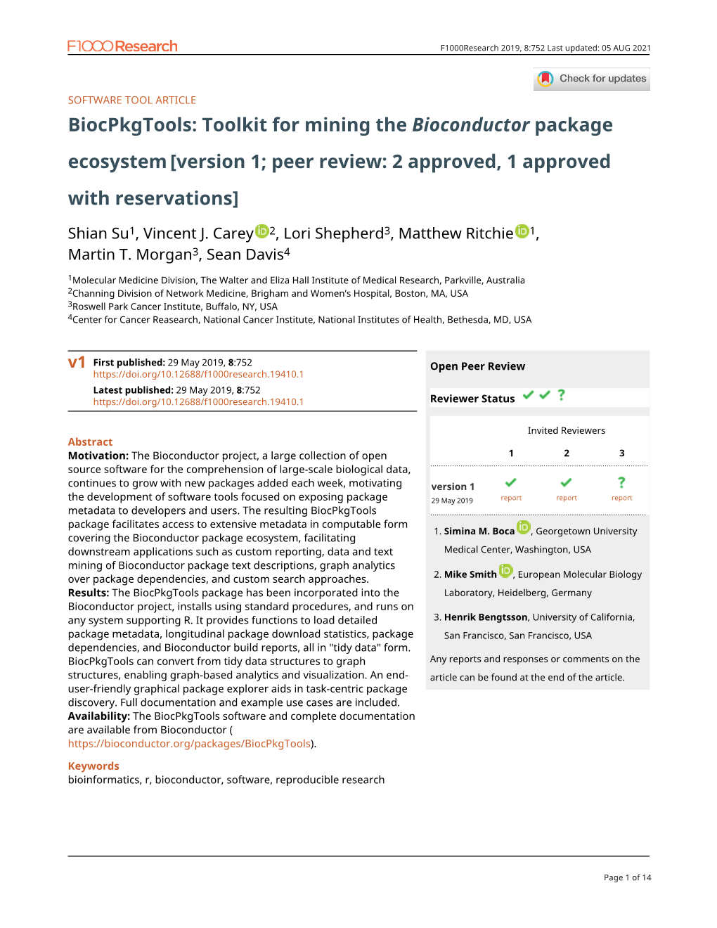 Toolkit for Mining the Bioconductor Package Ecosystem[Version 1; Peer