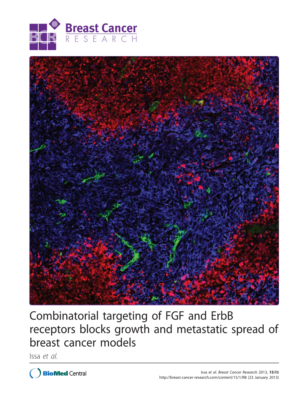 Combinatorial Targeting of FGF and Erbb Receptors Blocks Growth and Metastatic Spread of Breast Cancer Models Issa Et Al