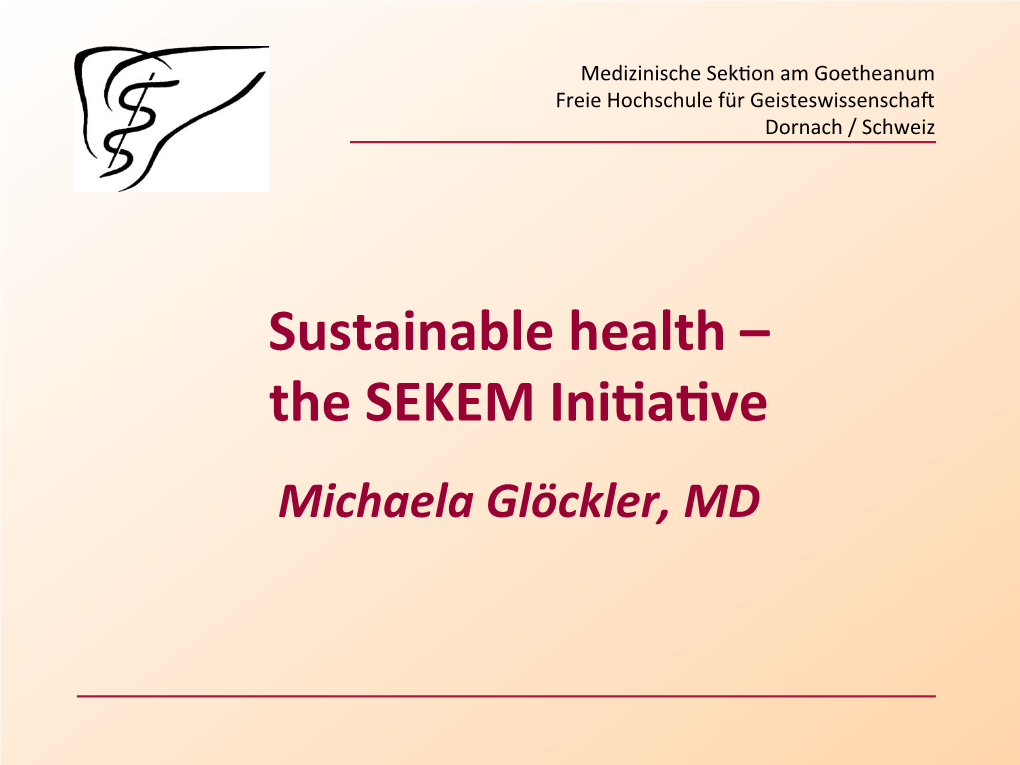 Sustainable Health – the SEKEM Ini a Ve