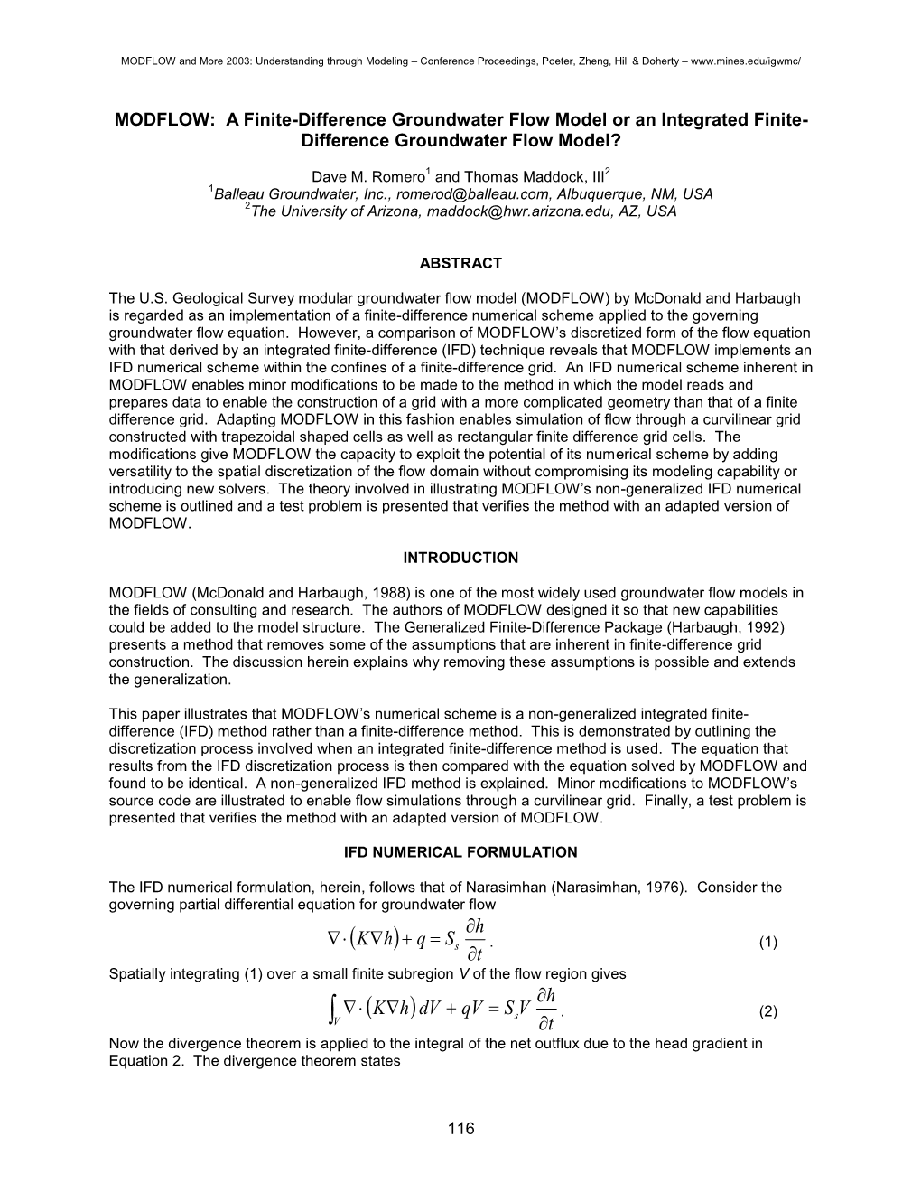 MODFLOW: a Finite-Difference Groundwater Flow Model Or an Integrated Finite- Difference Groundwater Flow Model?