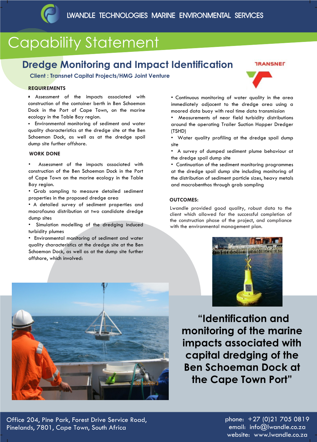 Transnet CT Dredge Monitoring And