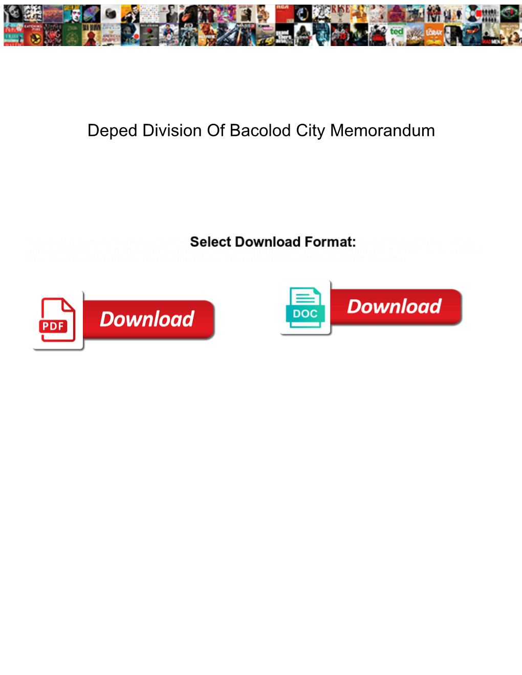 Deped Division of Bacolod City Memorandum