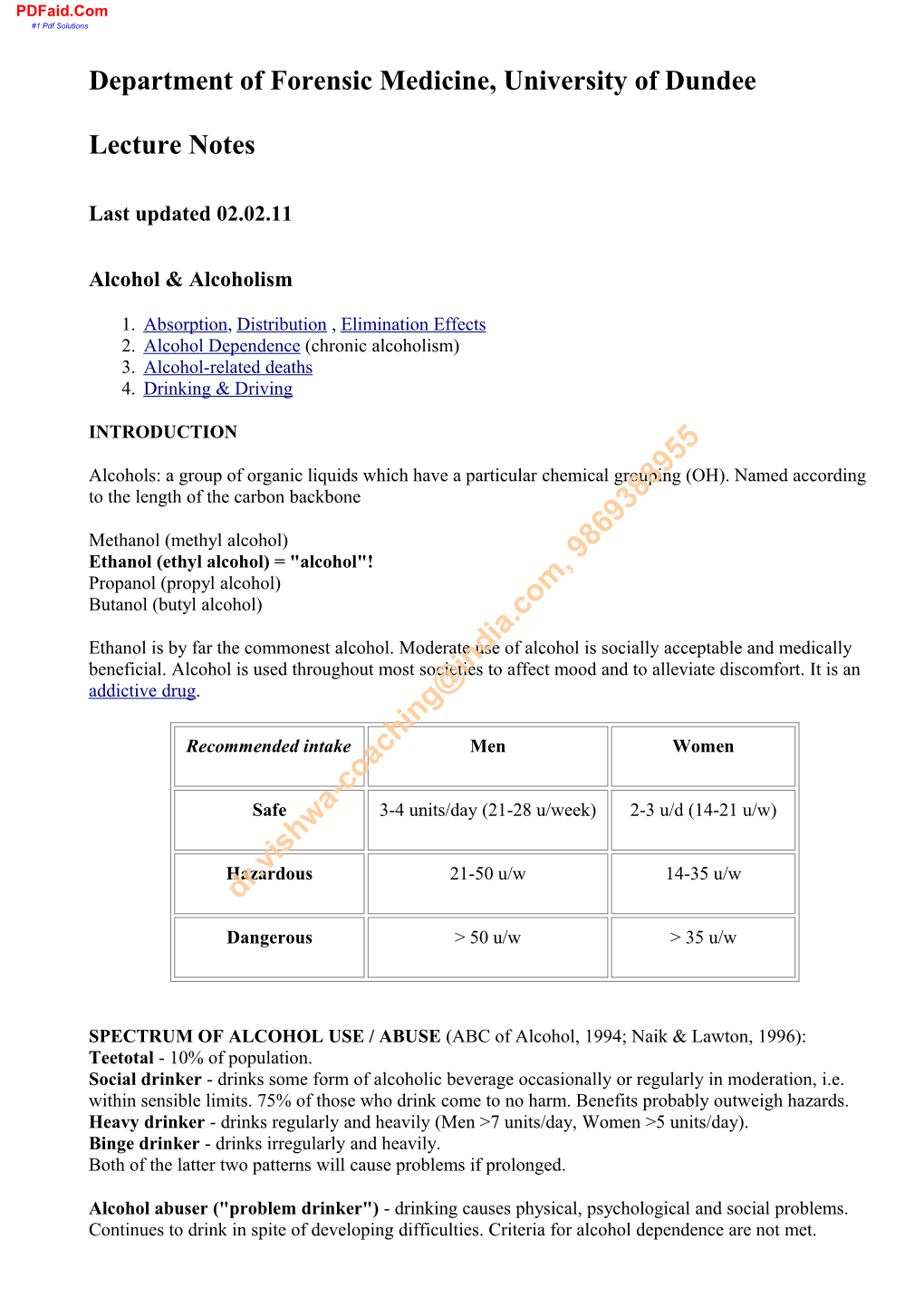 University of Dundee: Department of Forensic Medicine