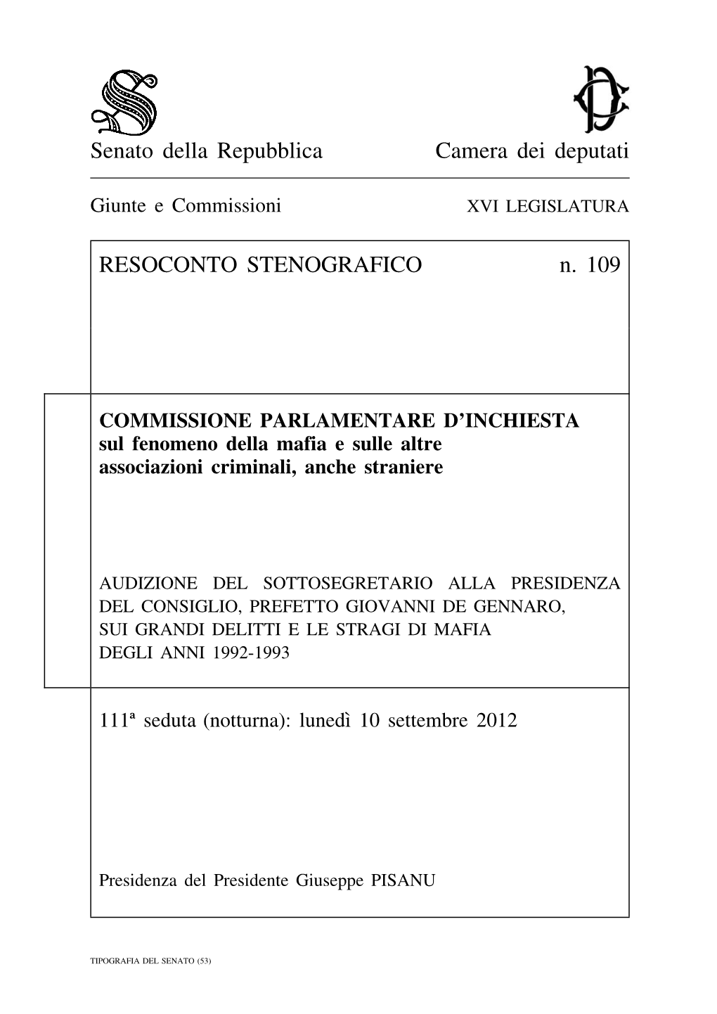 Senato Della Repubblica Camera Dei Deputati