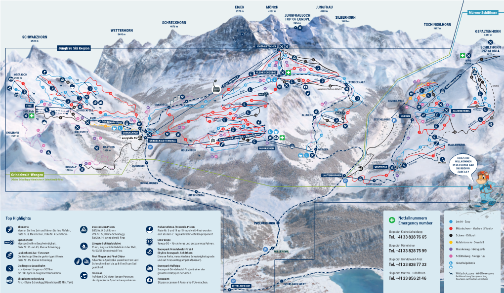 Jungfrau Ski Region Pistenpla