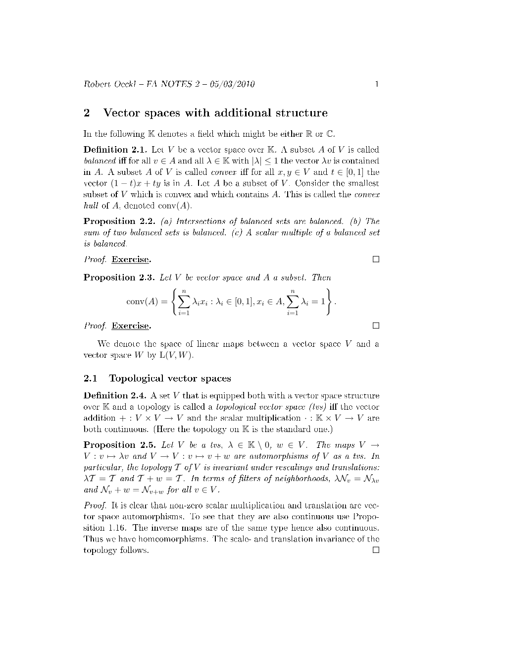 2 Vector Spaces with Additional Structure