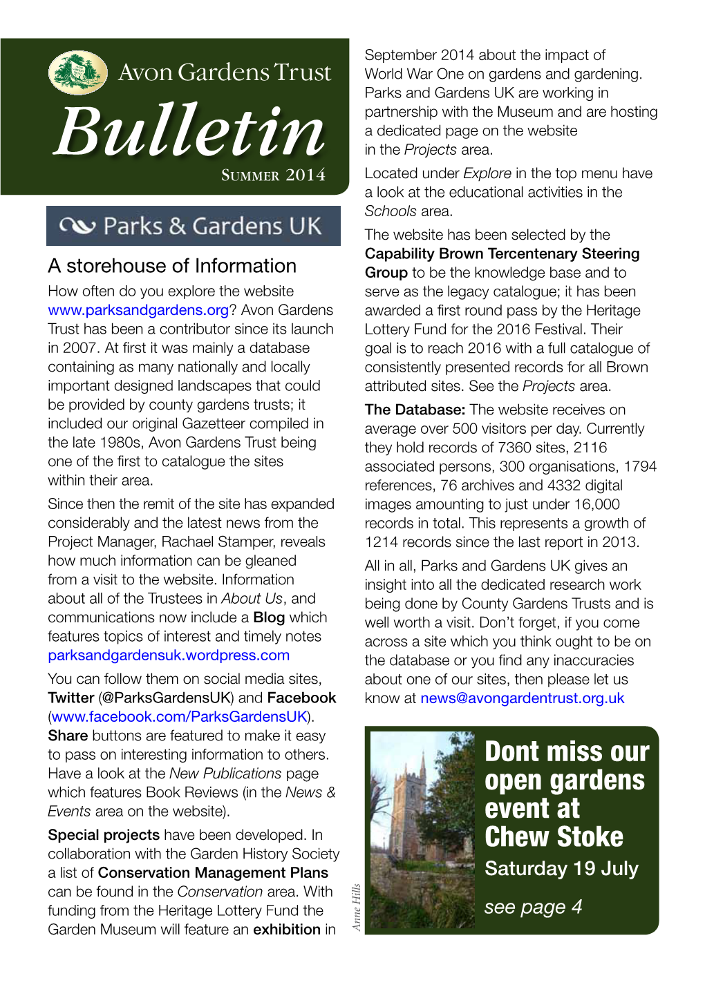 2014 Summer Bulletin