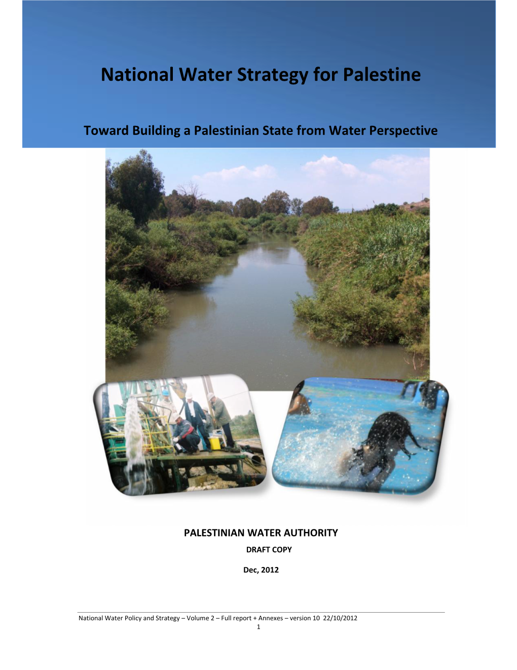 National Water Strategy for Palestine