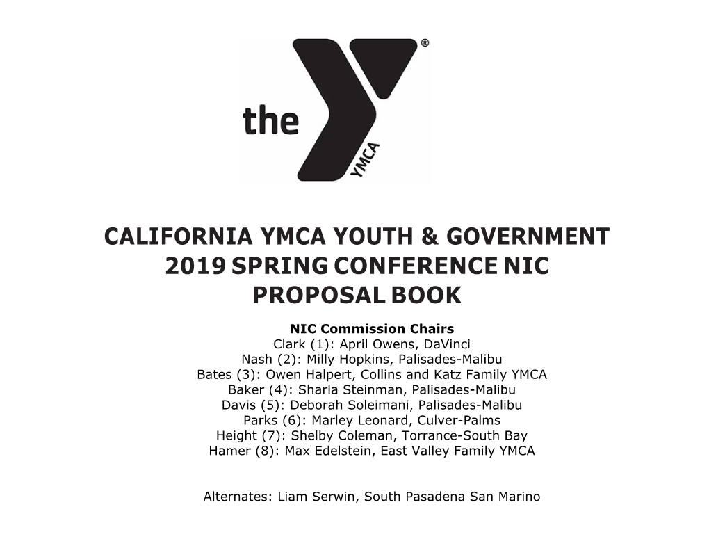 California Ymca Youth & Government 2019 Spring