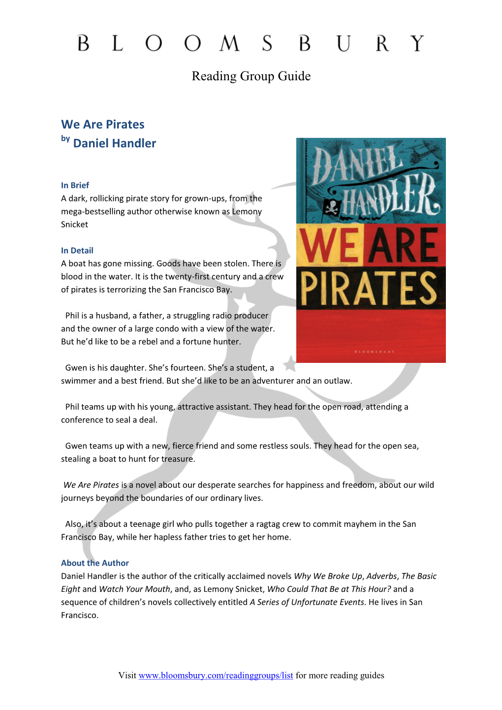 Reading Group Guide We Are Pirates Daniel Handler