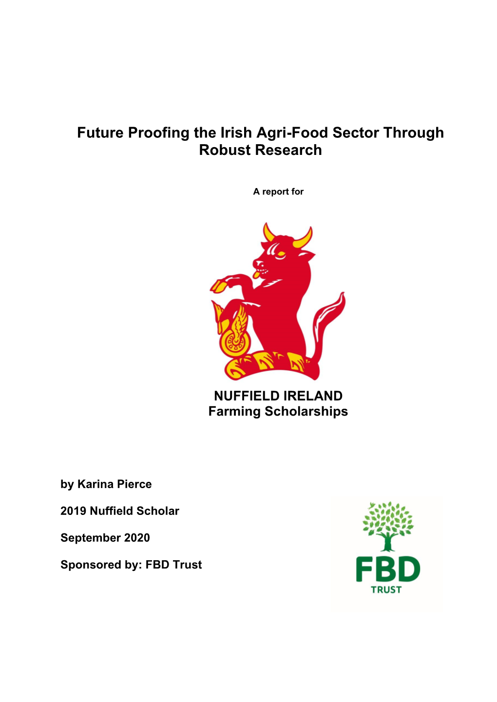 Future Proofing the Irish Agri-Food Sector Through Robust Research