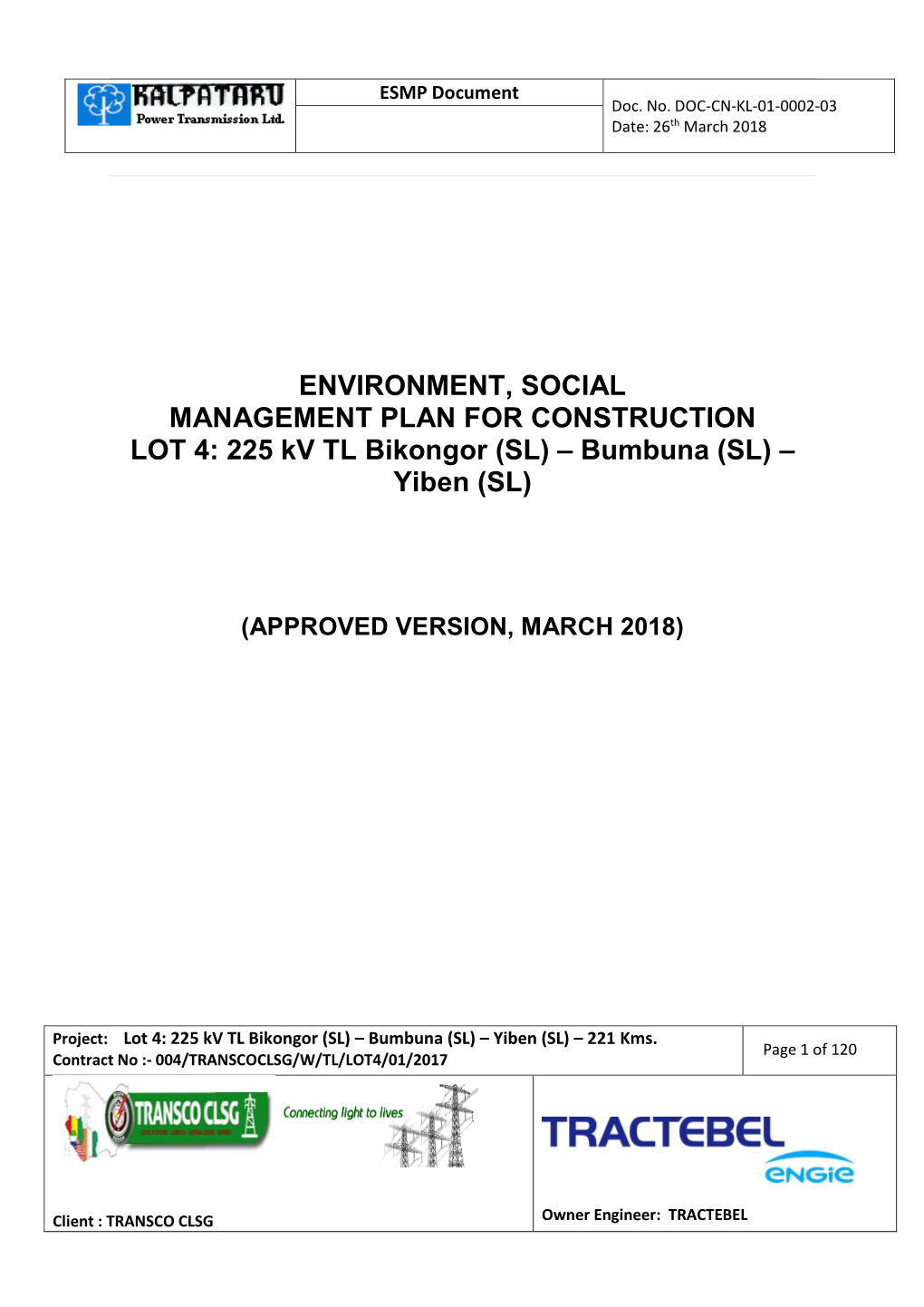 Construction ESMP Document