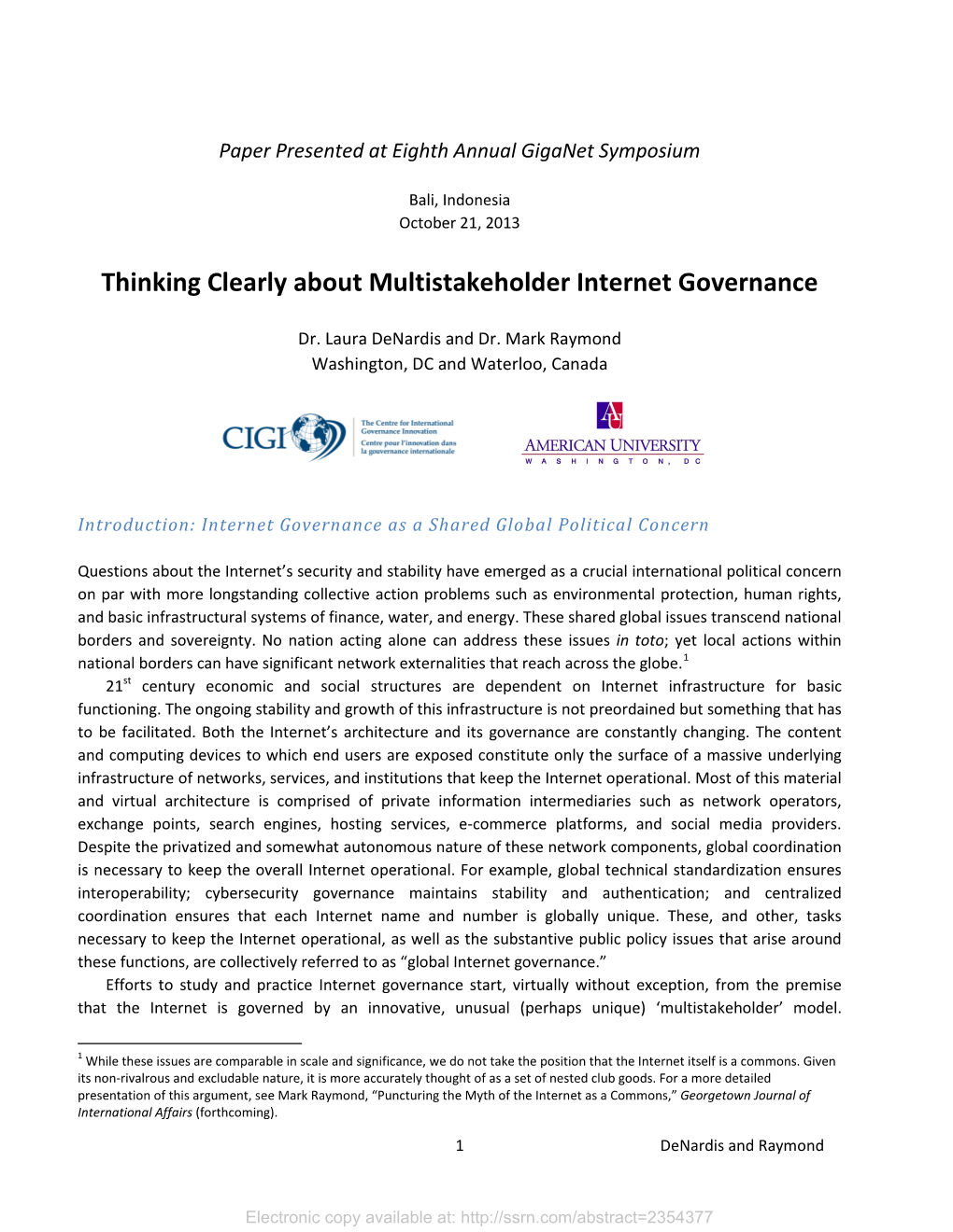 Thinking Clearly About Multistakeholder Internet Governance