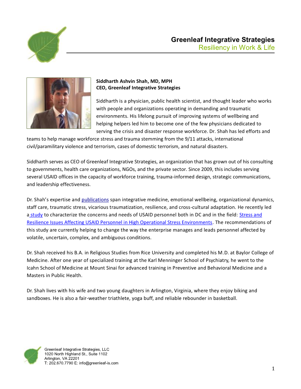 Greenleaf Integrative Strategies Resiliency in Work & Life