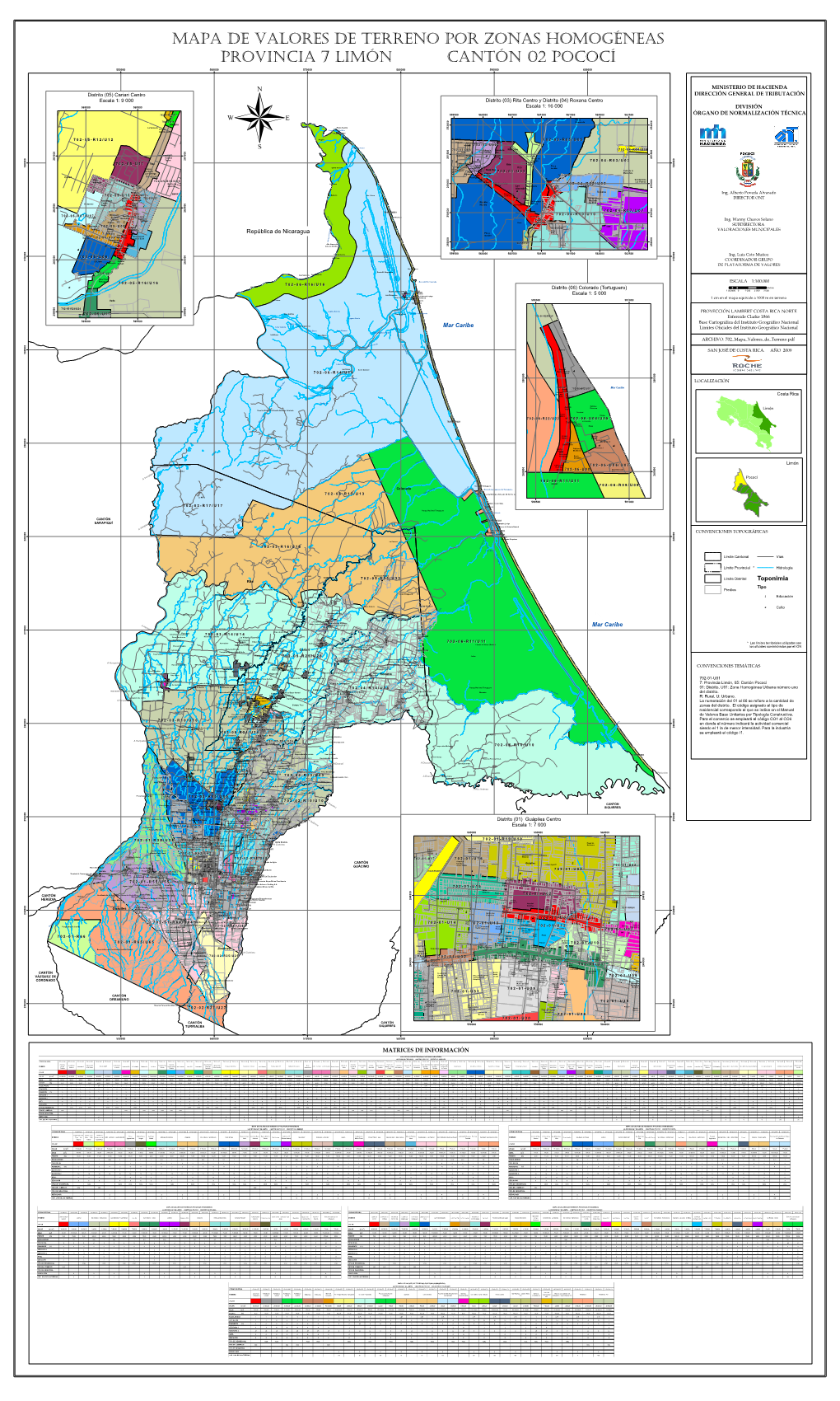 Mapa De Valores De Terreno Por Zonas Homogéneas Provincia 7 Limón Cantón 02 Pococí 550000 560000 570000 580000 590000 600000