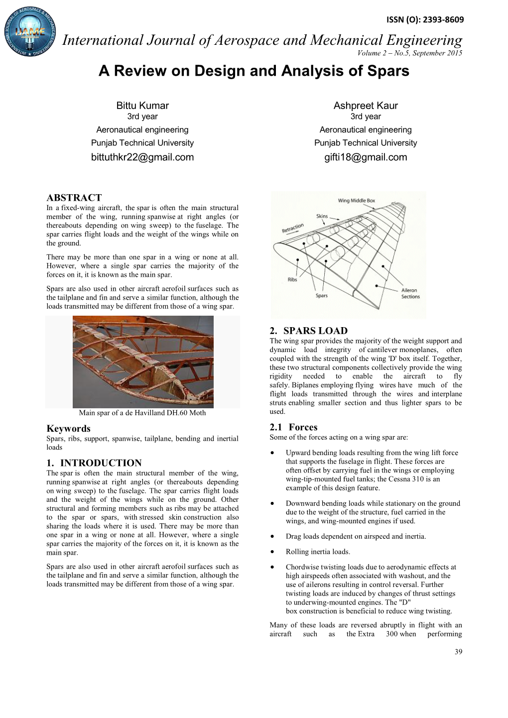 International Journal of Aerospace and Mechanical Engineering A