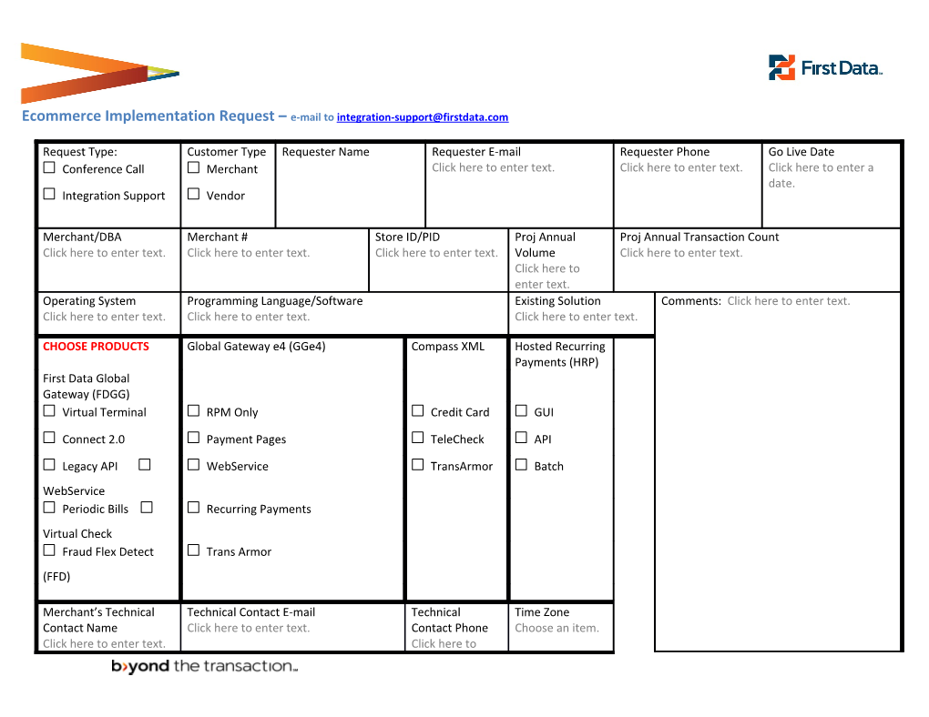 Ecommerce Implementation Request E-Mail To