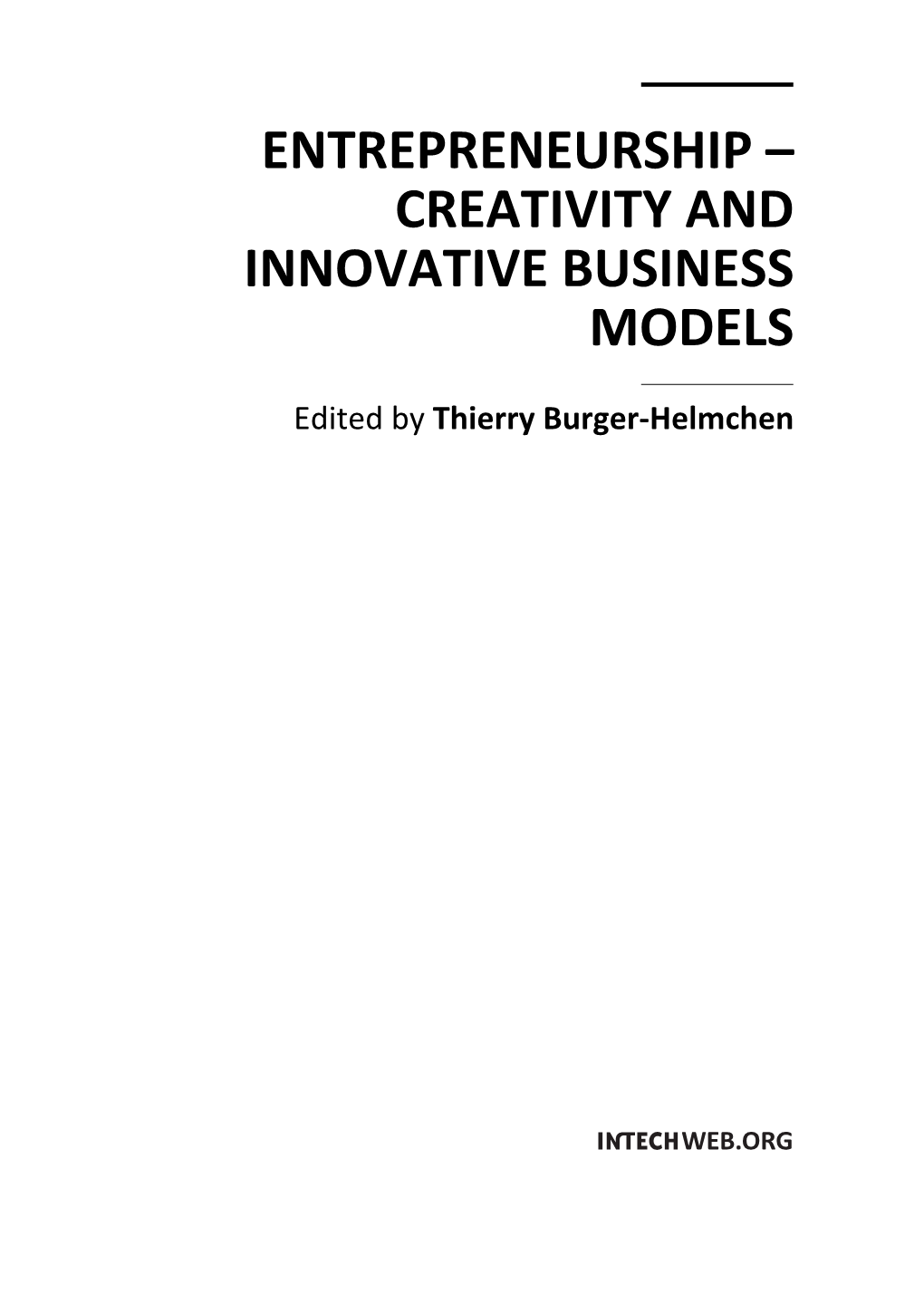 Creativity and Innovative Business Models