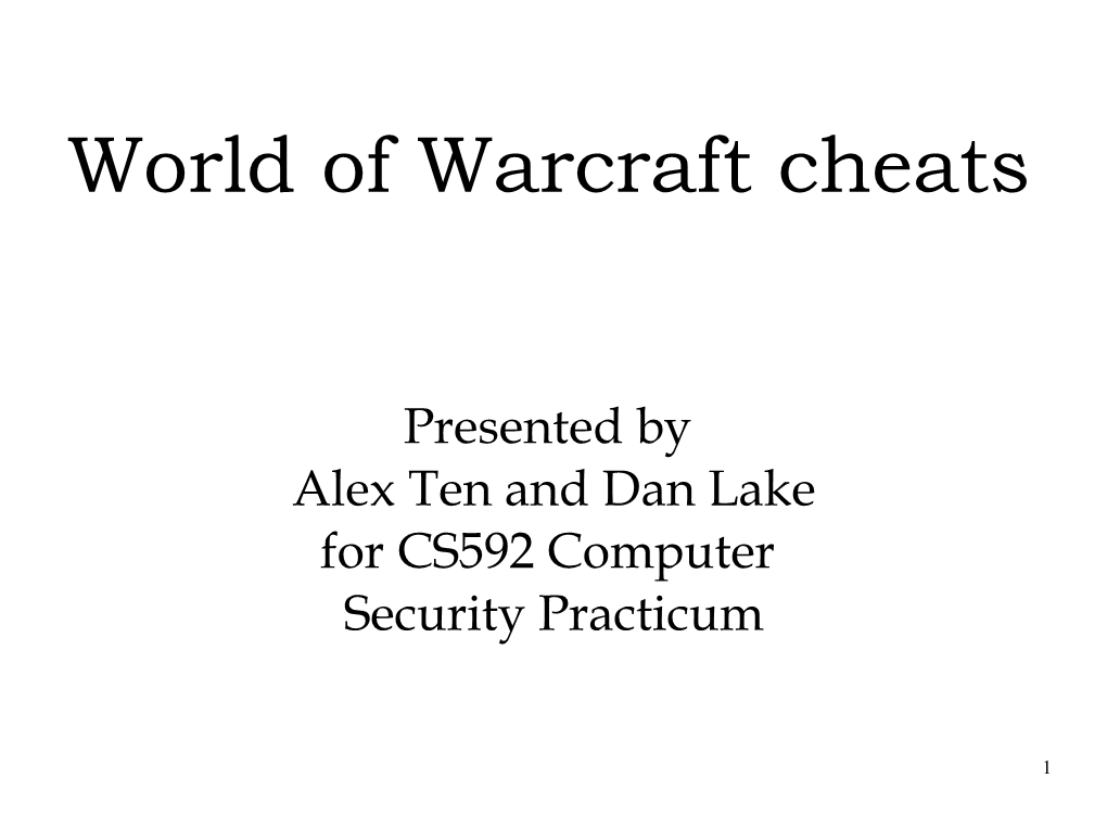 World of Warcraft Cheats