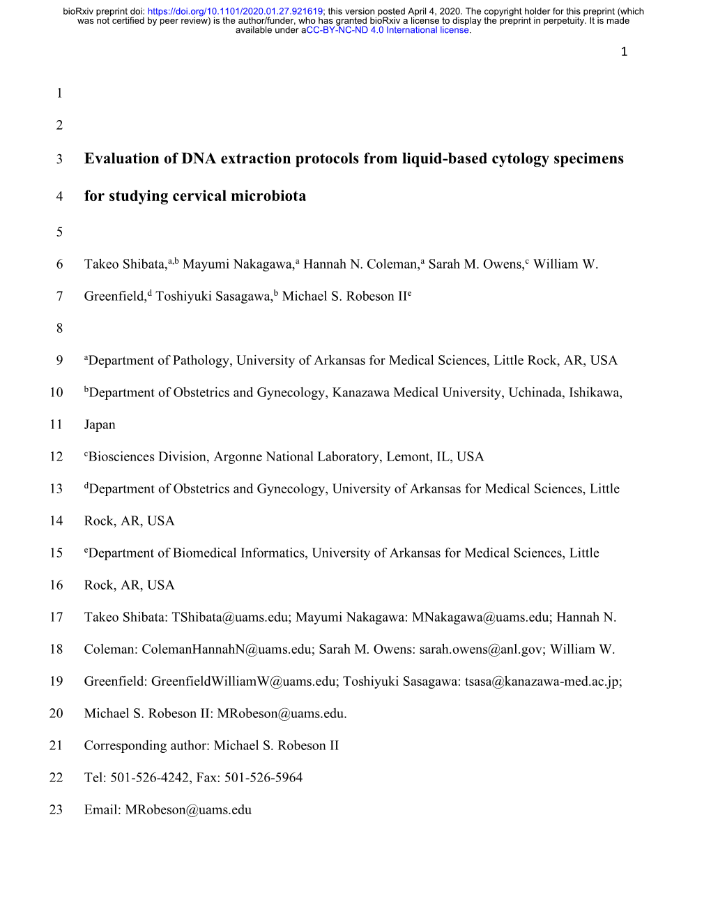 Evaluation of DNA Extraction Protocols from Liquid-Based Cytology Specimens