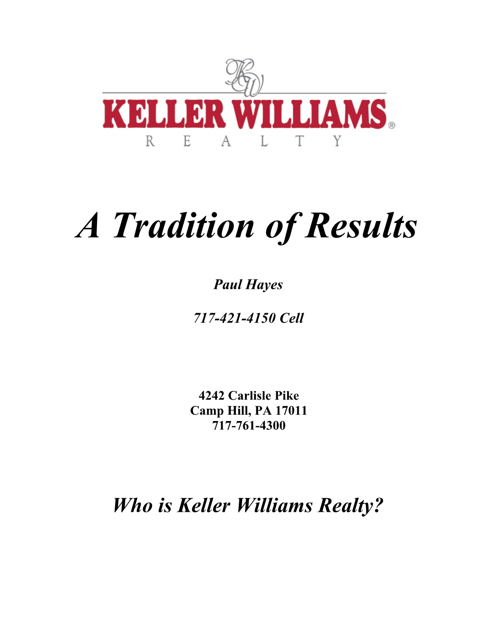 Who Is Keller Williams Realty?