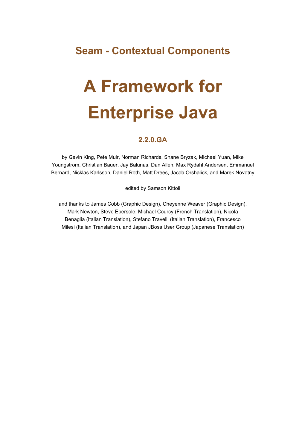 A Framework for Enterprise Java
